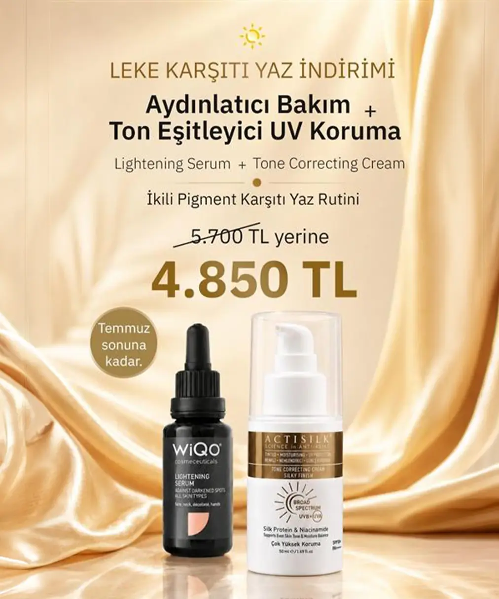 WiQo & Actisilk İkili Pigment Karşıtı Yaz Rutini - Aydınlatıcı Serum + Ton Eşitleyici Renkli UV Koruması