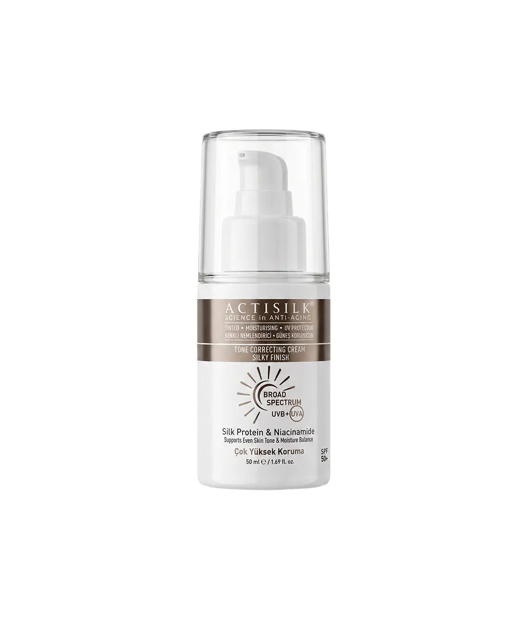 Actisilk Nemlendirici Güneş Koruyucu SPF50 PA++++ | UVA/UVB Koruması + İpek Proteini | 50 ml