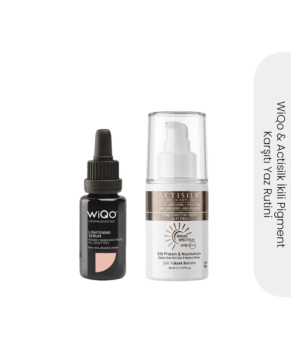 WiQo & Actisilk İkili Pigment Karşıtı Yaz Rutini - Aydınlatıcı Serum + Ton Eşitleyici Renkli UV Koruması